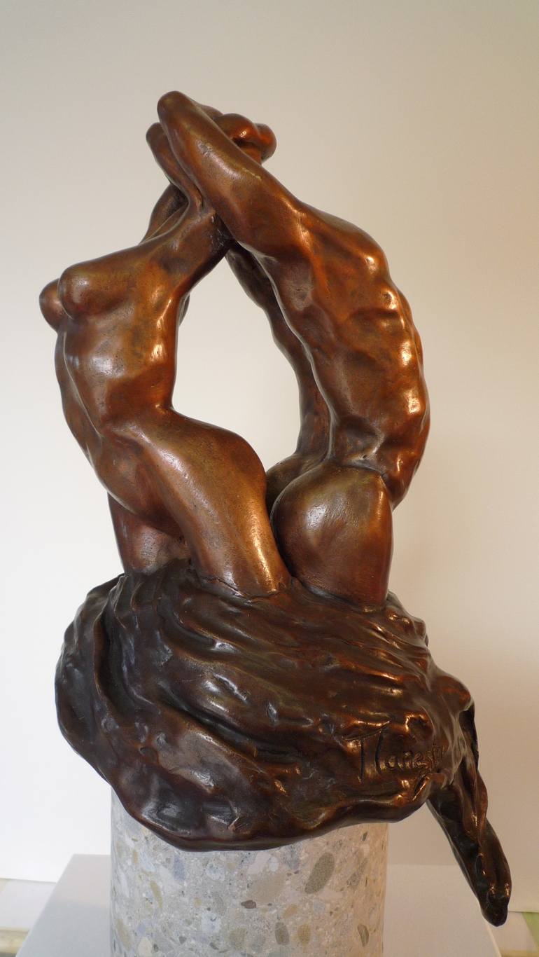 Original Fine Art Love Sculpture by Manesta Art