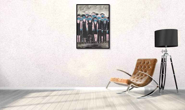 Original Expressionism People Painting by Manesta Art