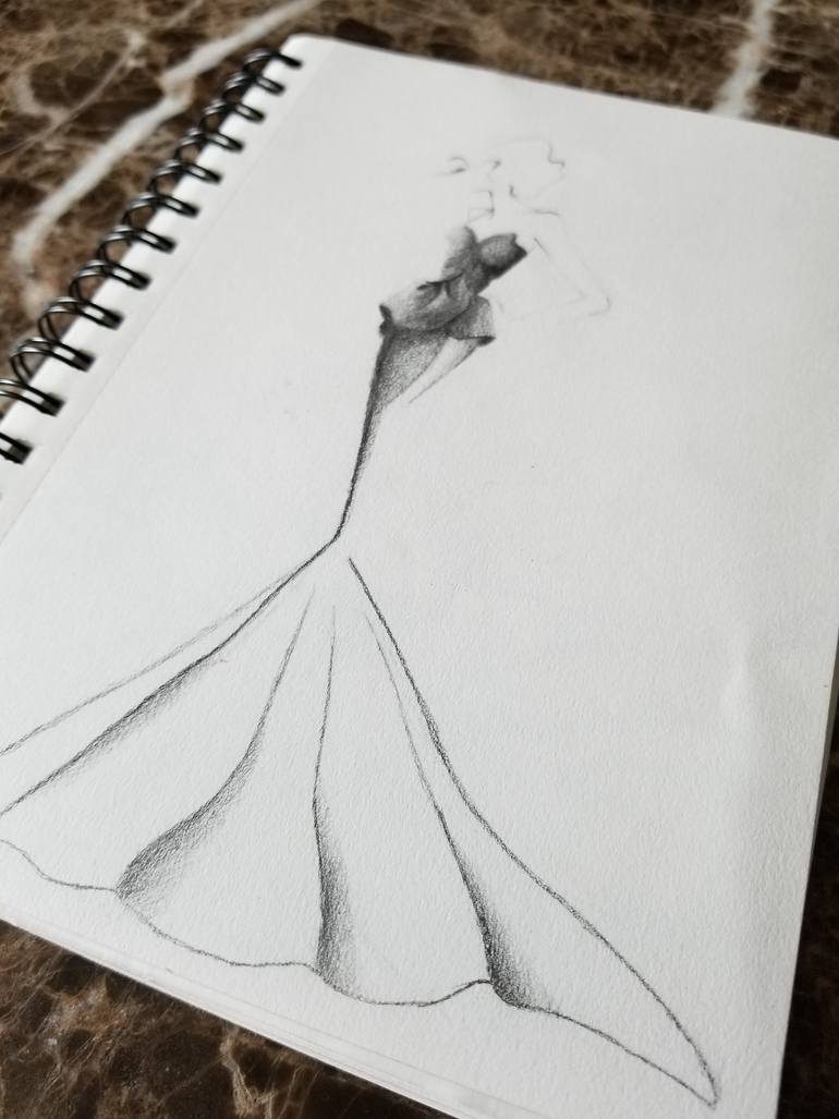 Original Abstract Fashion Drawing by Melissa Zylstra