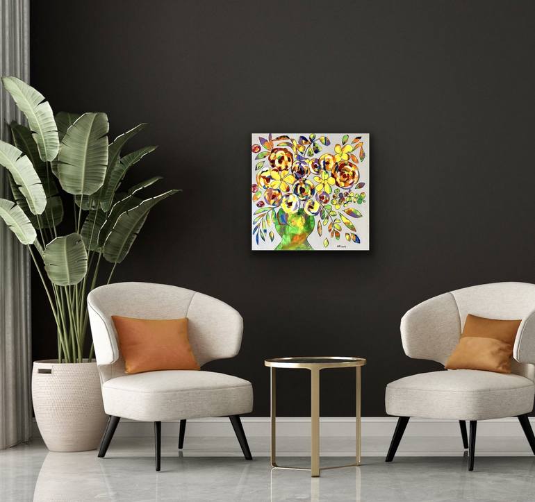 Original Abstract Expressionism Floral Painting by Annette Rivers