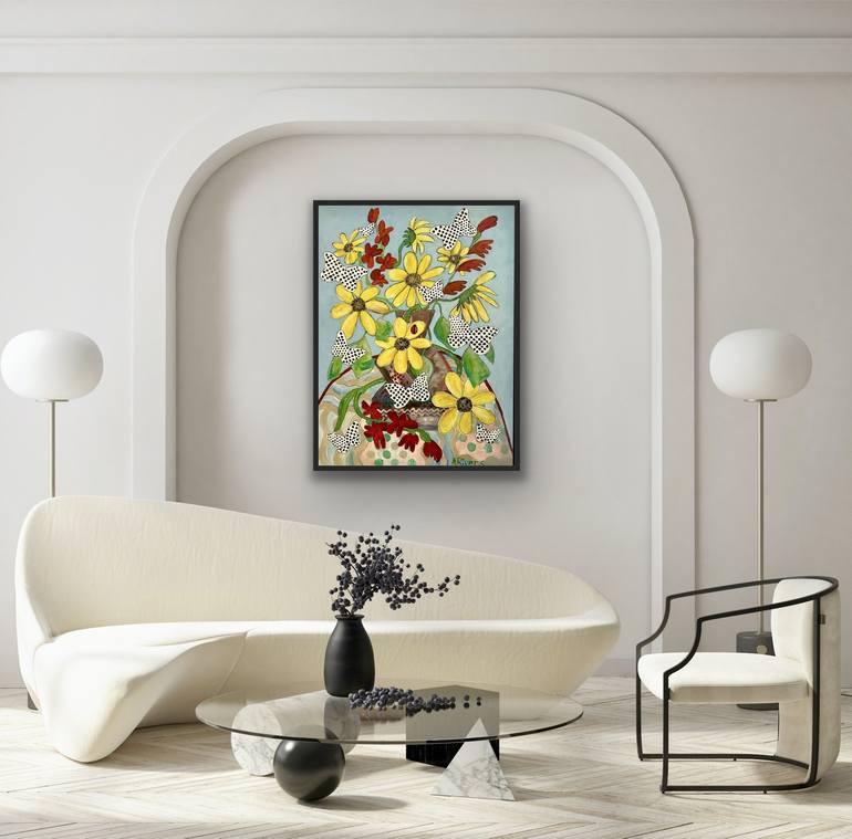 Original Abstract Floral Painting by Annette Rivers