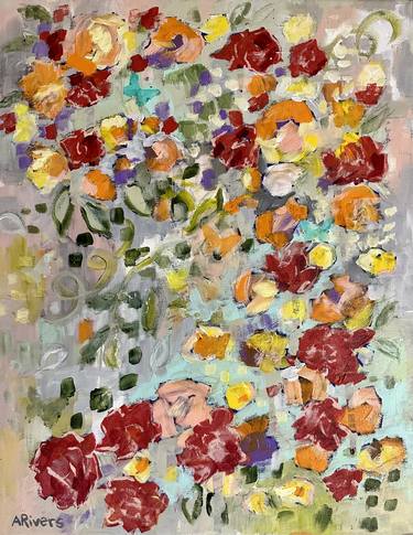 Original Abstract Floral Paintings by Annette Rivers