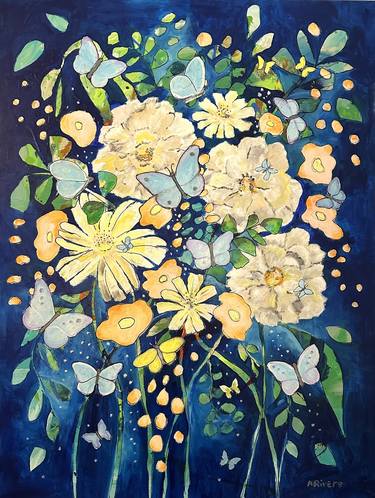 Original Abstract Floral Paintings by Annette Rivers
