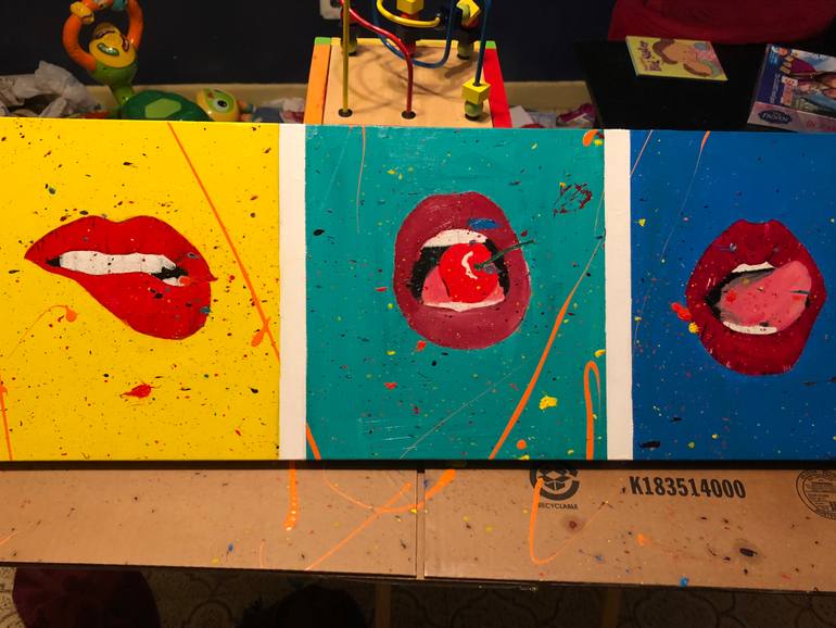 Original Abstract Expressionism Erotic Painting by Terry Hamilton
