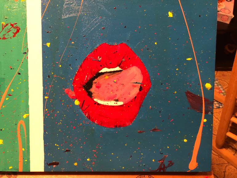 Original Abstract Expressionism Erotic Painting by Terry Hamilton