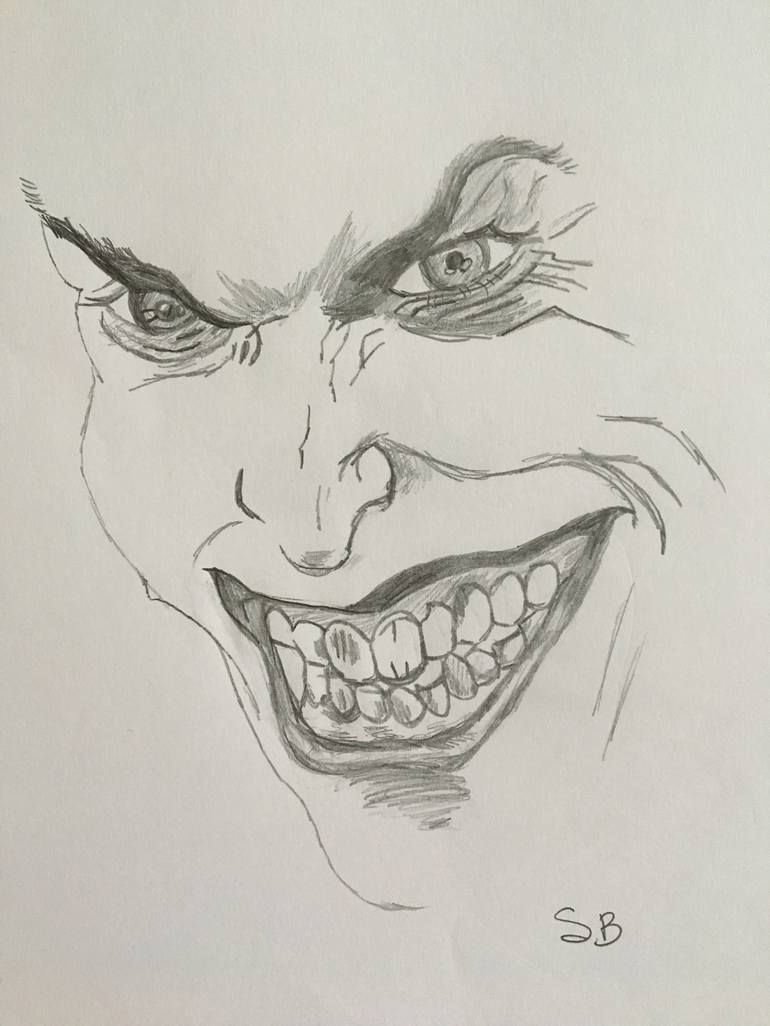 Joker Face Drawing by Sabina Gabriela | Saatchi Art