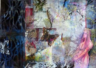 Print of Abstract Garden Collage by Lynne Kroll