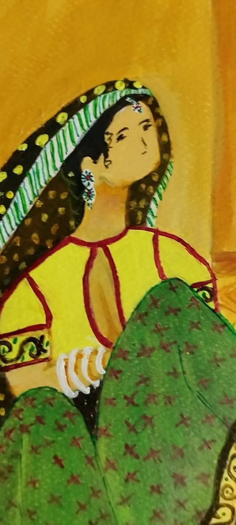 Original Expressionism Rural Life Painting by Anuraadha Punjabi
