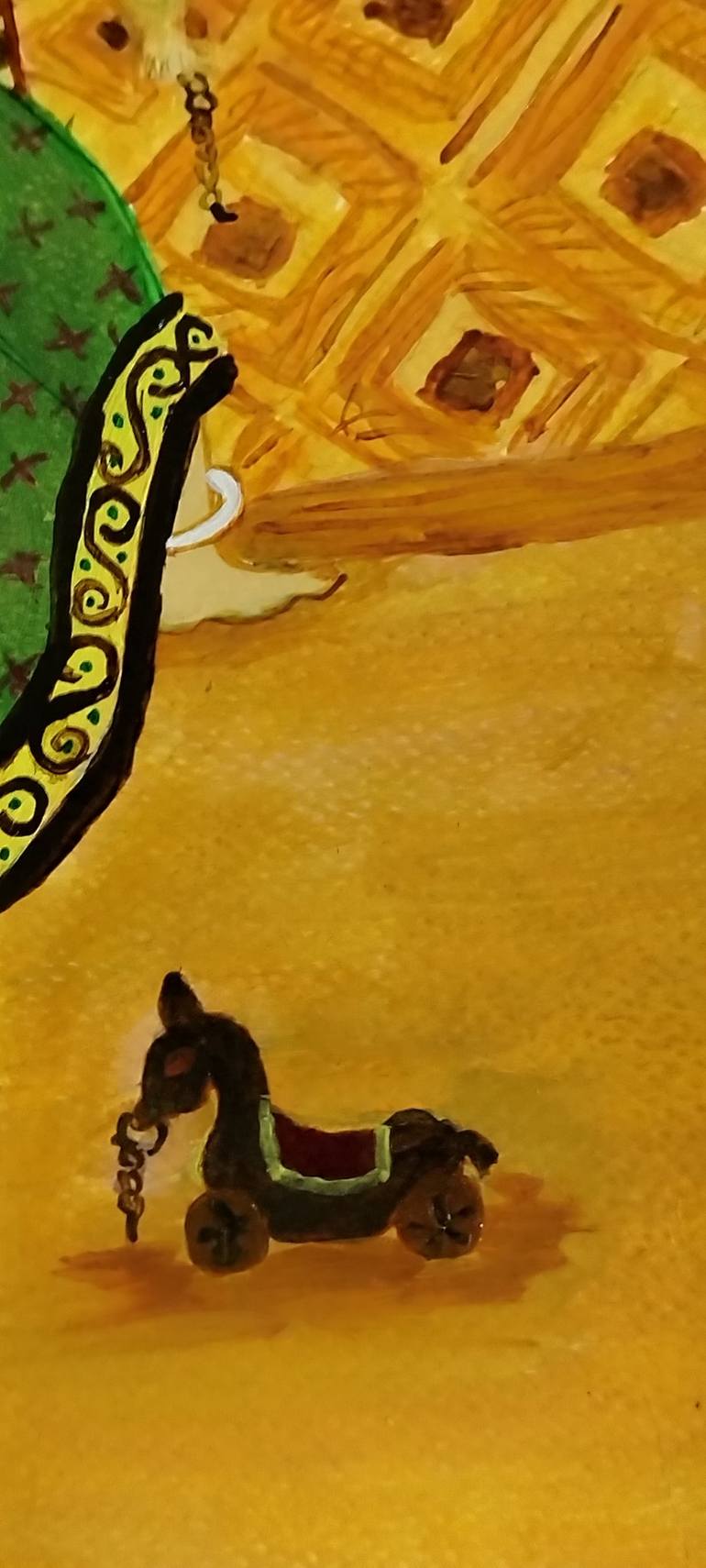 Original Expressionism Rural Life Painting by Anuraadha Punjabi