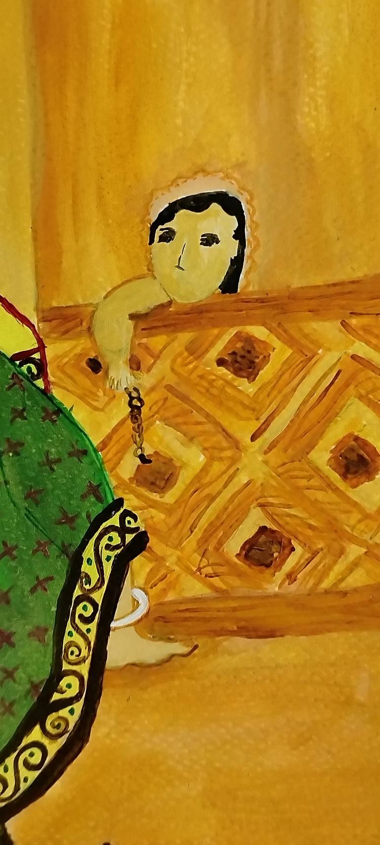 Original Expressionism Rural Life Painting by Anuraadha Punjabi