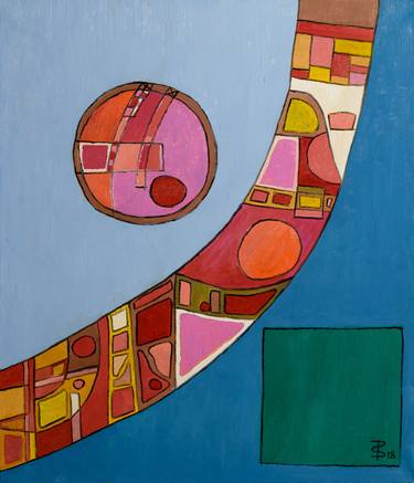 Border - Squares, Circles, Cells Abstract (Painting No. 14) thumb