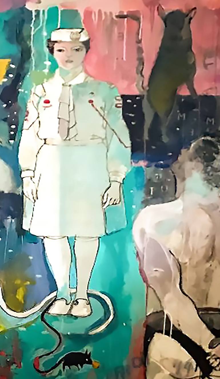 Original Expressionism Time Painting by Lisa Baird