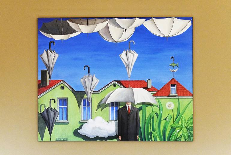 Original Surrealism Landscape Painting by Galia Chuntova