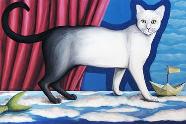 Print of Fine Art Cats Paintings by Galia Chuntova