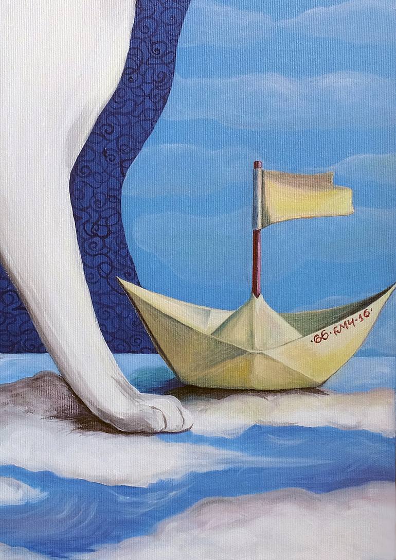 Original Figurative Cats Painting by Galia Chuntova