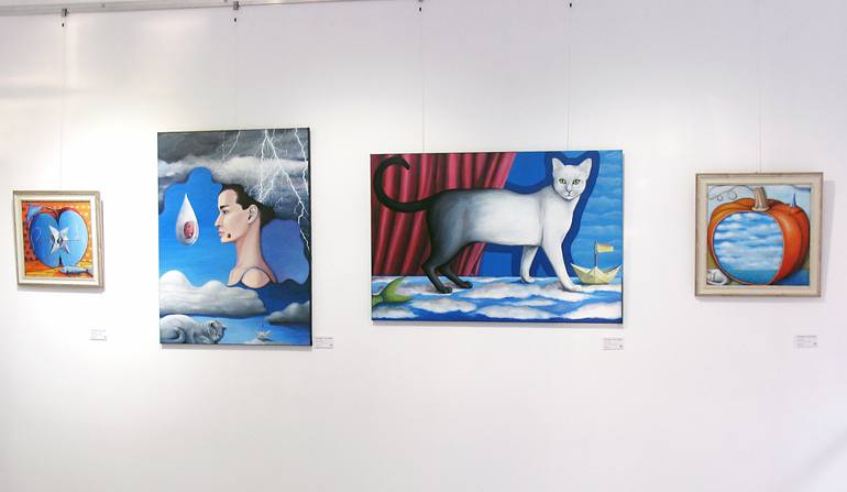 Original Figurative Cats Painting by Galia Chuntova