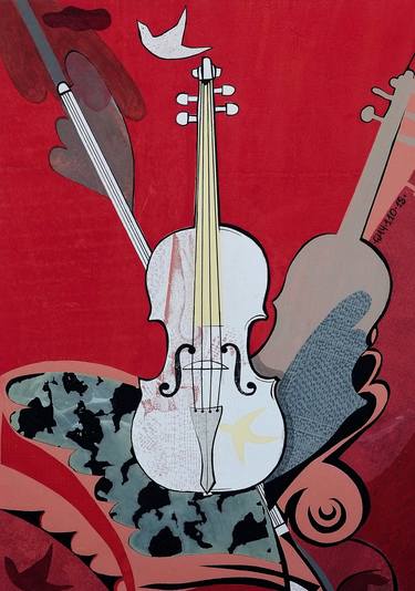 Original Figurative Music Printmaking by Galia Chuntova