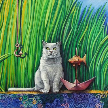 Print of Cats Paintings by Galia Chuntova