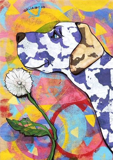 Original Pop Art Dogs Paintings by Galia Chuntova