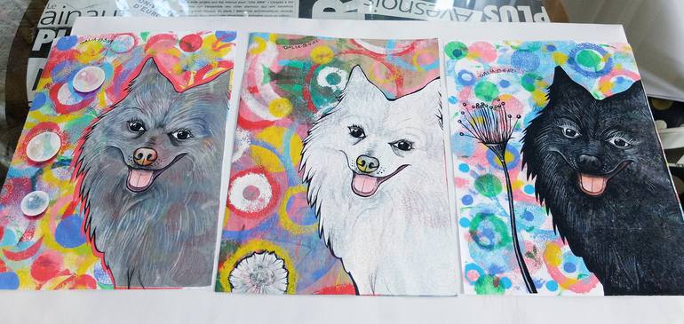 Original Dogs Painting by Galia Chuntova