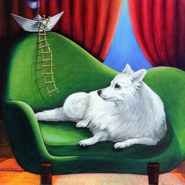Print of Dogs Paintings by Galia Chuntova