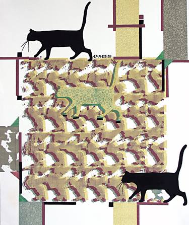 Print of Cats Printmaking by Galia Chuntova