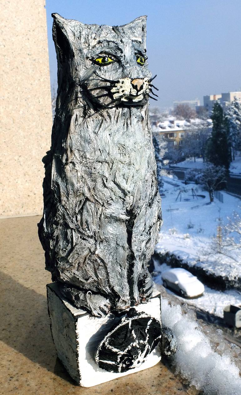 Original Cats Sculpture by Galia Chuntova