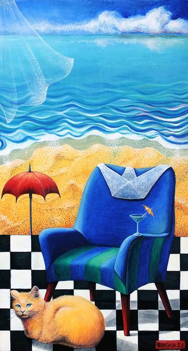 Original Figurative Beach Paintings by Galia Chuntova