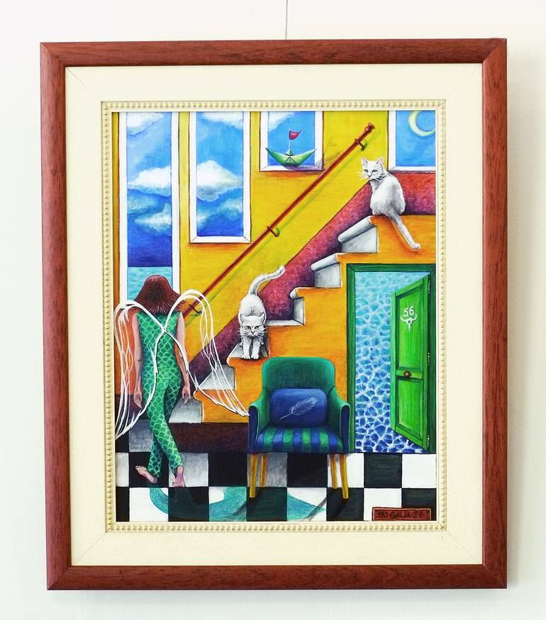 Original Art Deco Fantasy Painting by Galia Chuntova