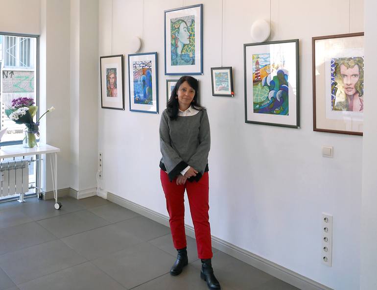 Original Art Deco People Printmaking by Galia Chuntova