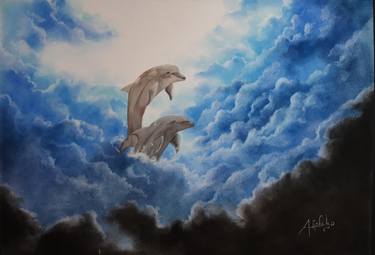 Original Surrealism Animal Painting by Adrian Hidalgo