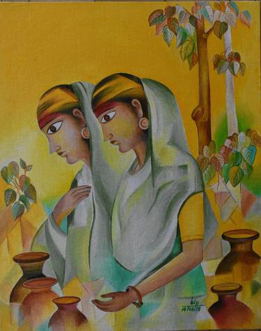 Original Seasons Painting by BIPLAB KUNDU