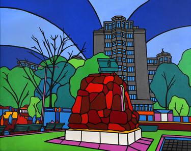 Original Figurative Cities Painting by Naive urbanism