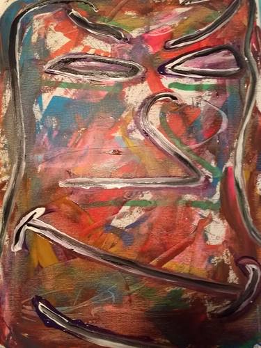 Paul "PO" Morabito Original Signed Acrylic on Canvas Titled "Ancient Statue" with Certificate of Authenticity and on artist website Raisonne thumb