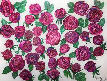Original Fine Art Floral Paintings by Savita Gilbert