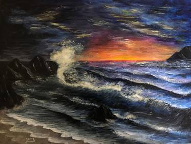 Original Fine Art Seascape Painting by Ishita Sinha