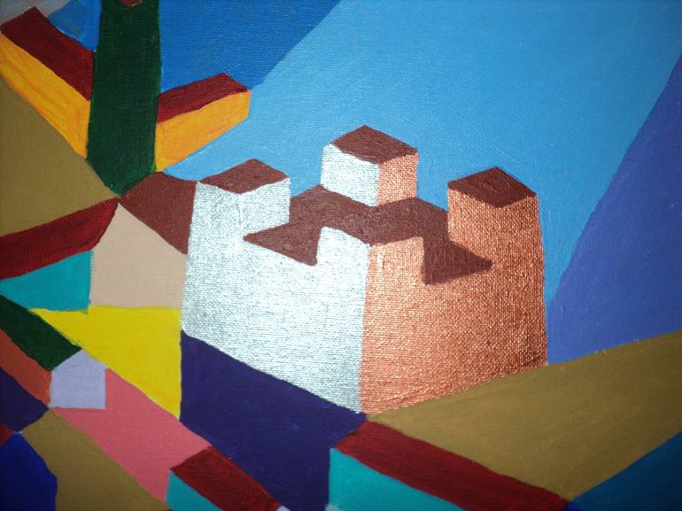 Original Abstract Cities Painting by Billy Verdaro