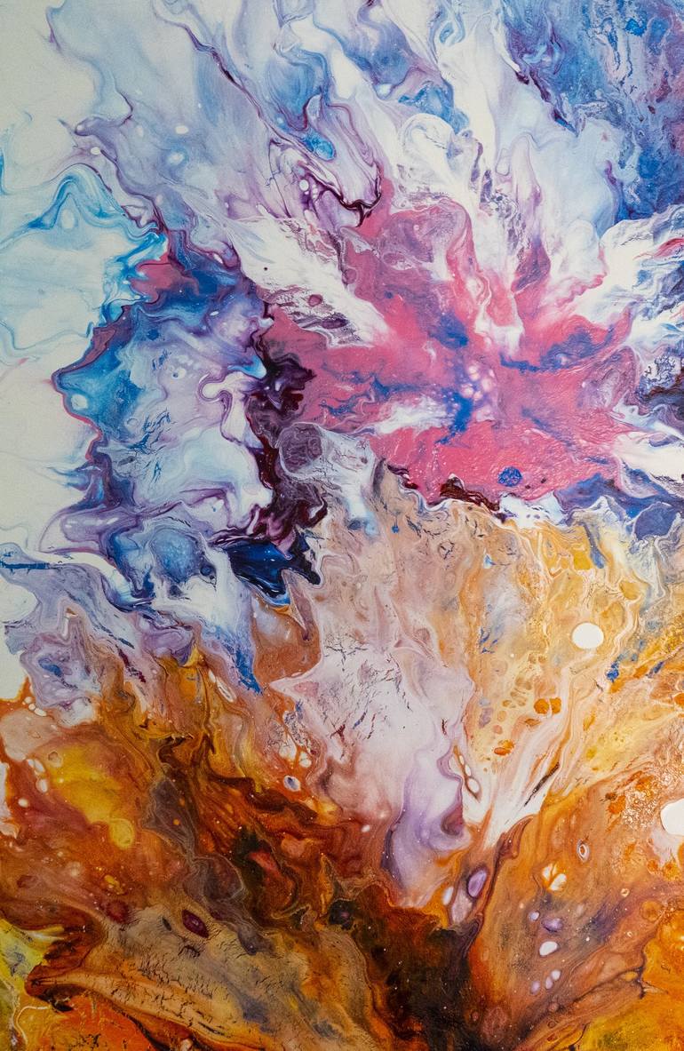 Original Fluid Acrylic Abstract Painting by Svetlana Safina