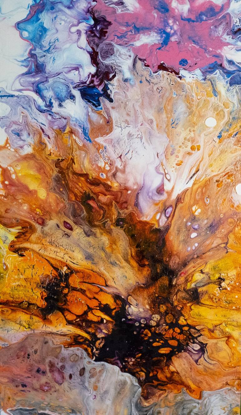 Original Fluid Acrylic Abstract Painting by Svetlana Safina