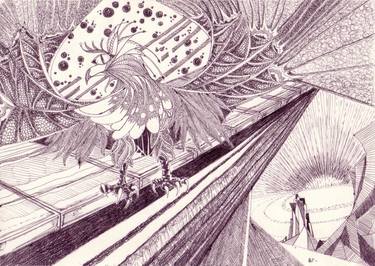 Original Surrealism Fantasy Drawings by Attilio Calloni
