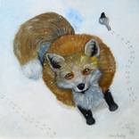 Fox and Chickadee by Mary Hughes