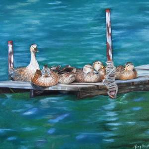 Nap Time Ducks on a Dock