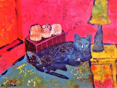 Print of Cats Paintings by Astrid Sohn