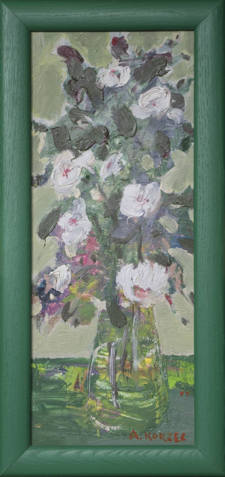 Original Fine Art Floral Painting by Andrzej Korzec