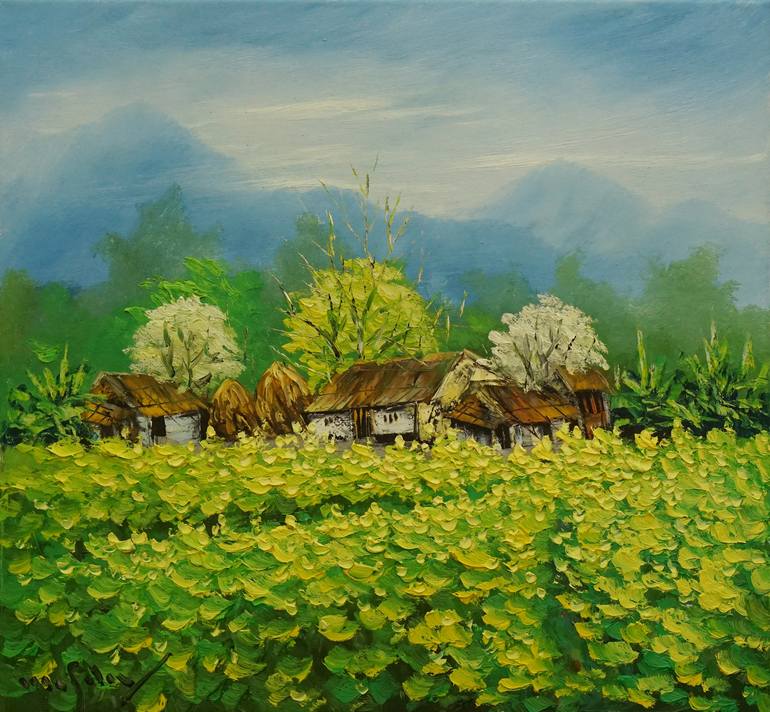 Canola Flower Season 1 Painting by Minh Son Nguyen | Saatchi Art