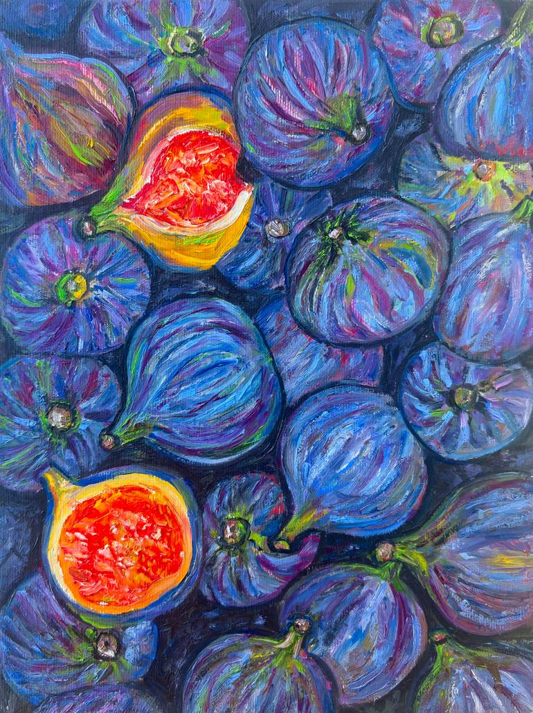 Original Still Life Painting by Katia Ricci | Art Deco Art on Canvas | "Abundance"