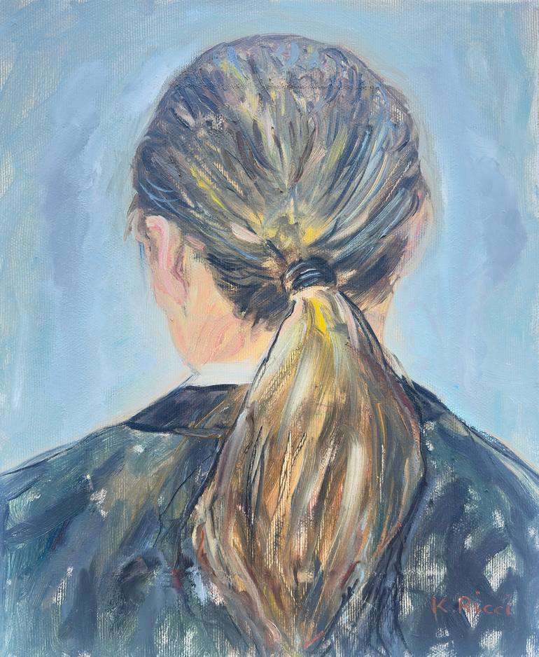 Original People Painting by Katia Ricci | Contemporary Art on Canvas | Back Female Portrait