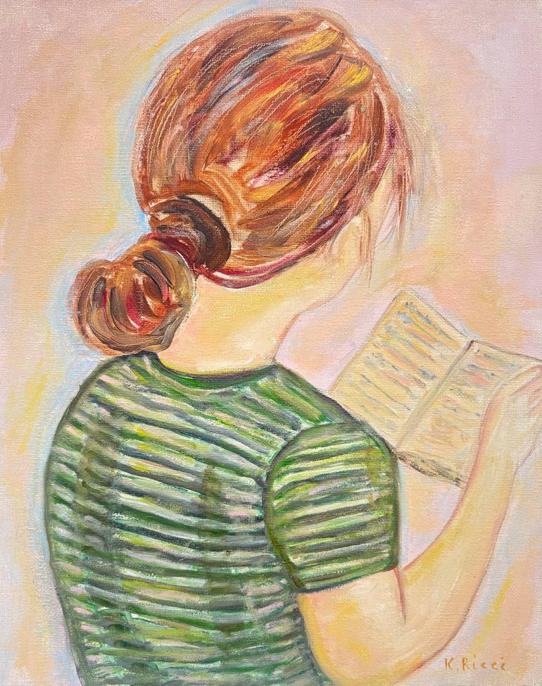 Original People Painting by Katia Ricci | Contemporary Art on Pressed Cardboard | A Passionate Reader