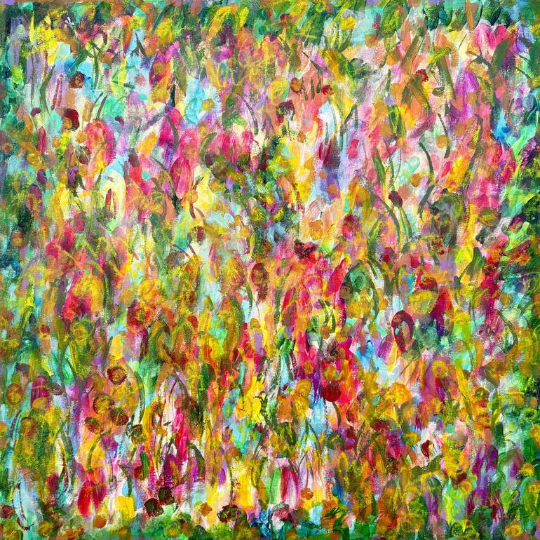 Original Abstract Painting by Katia Ricci | Modernism Art on Canvas | The Quiet Spread of Flowers