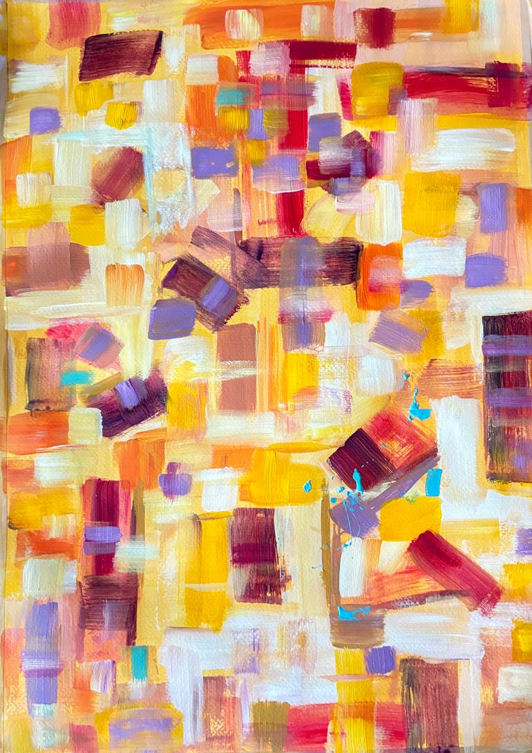 Original Abstract Painting by Katia Ricci | Modernism Art on Paper | The Shape of Light